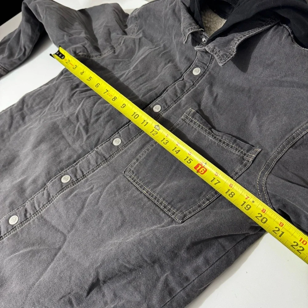 Zara Kids Gray Jean Jacket with hood and Sherpa Lining NWT 13-14